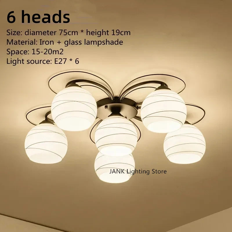Lámpara de techo LED para sala de estar, dormitorio, restaurante, lámpara de araña, hotel americano, estudio, pasillo