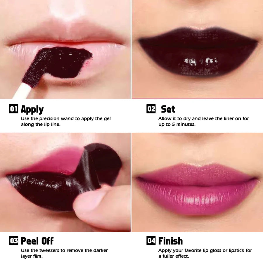 Tinte labial peel-off de 7 colores, larga duración, resistente al agua, rosa, a prueba de transferencia, no se transfiere, brillo labial de maquillaje natural