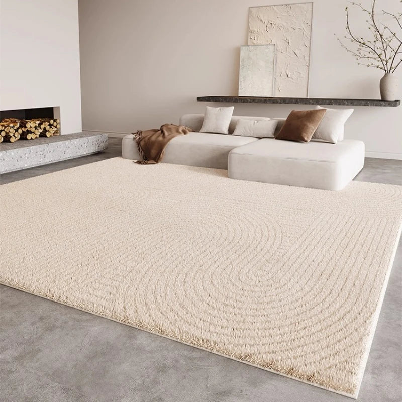 Alfombra de aseo suave y mullida, estilo crema, para sala de estar, alfombra grande para dormitorio, alfombra de suelo gruesa y afelpada.