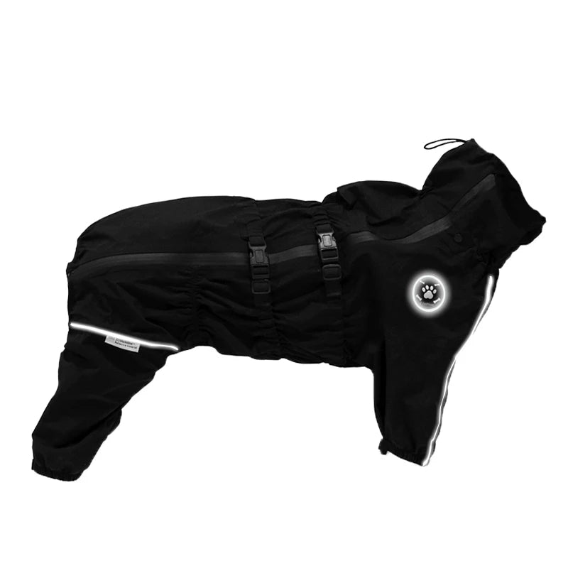 Chaqueta impermeable para perros, abrigo reflectante para la lluvia, monos y enterizos rojos para perros, impermeable de otoño e invierno para perros grandes.