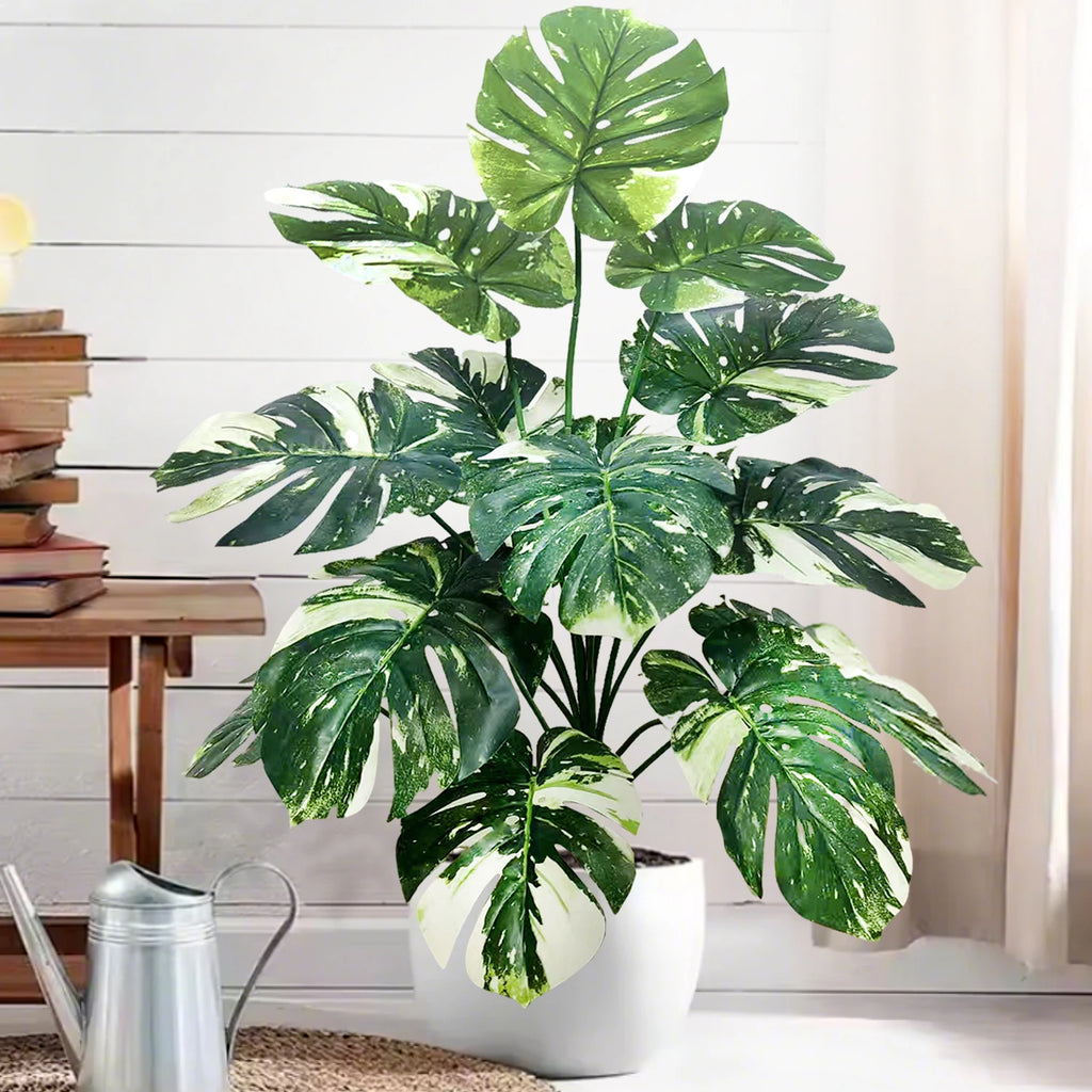 Planta Monstera artificial de 52-104 cm (40,94 pulgadas), palmera falsa de plástico con hojas verdes, ideal para la decoración del hogar, jardín, habitación u oficina.