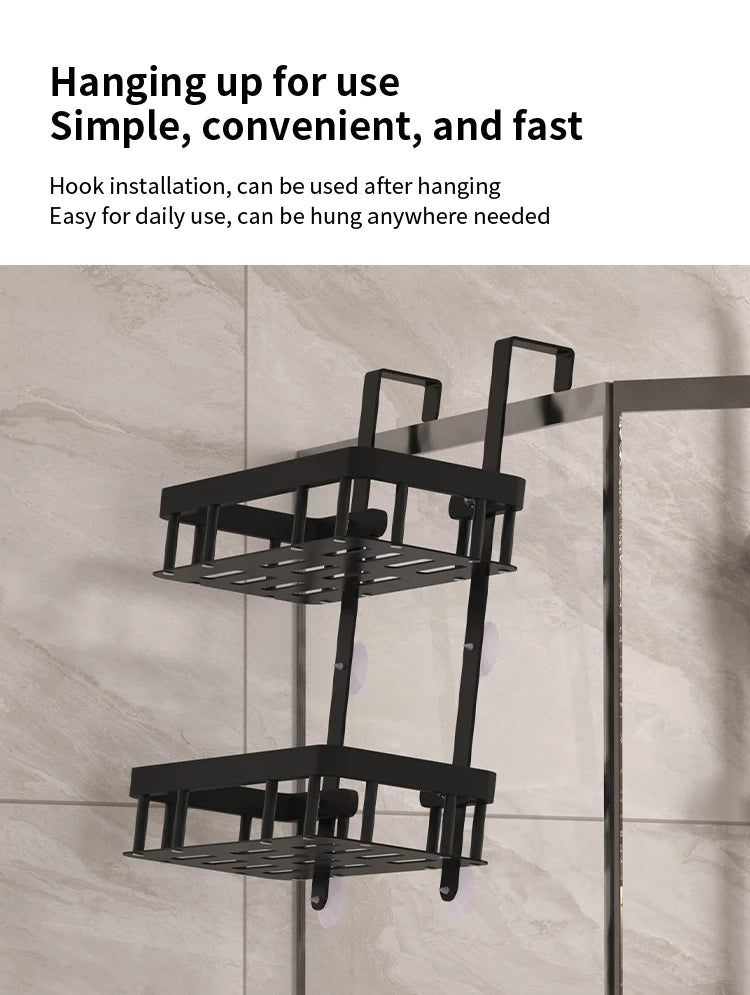 Estante de almacenamiento de tres niveles para pared de baño, estante para puerta, estante para gel de ducha, estante de almacenamiento para artículos de baño
