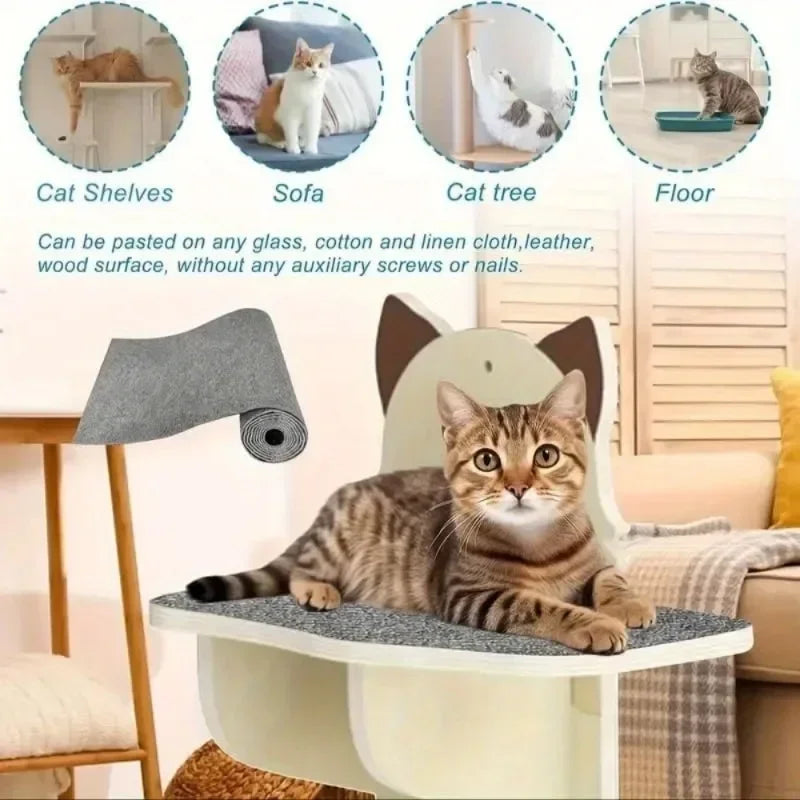 Protector de sofá rascador para gatos de 40x300cm, alfombrilla rascadora para gatos, protector de tablero recortable autoadhesivo, alfombra para rascador de gatos DIY