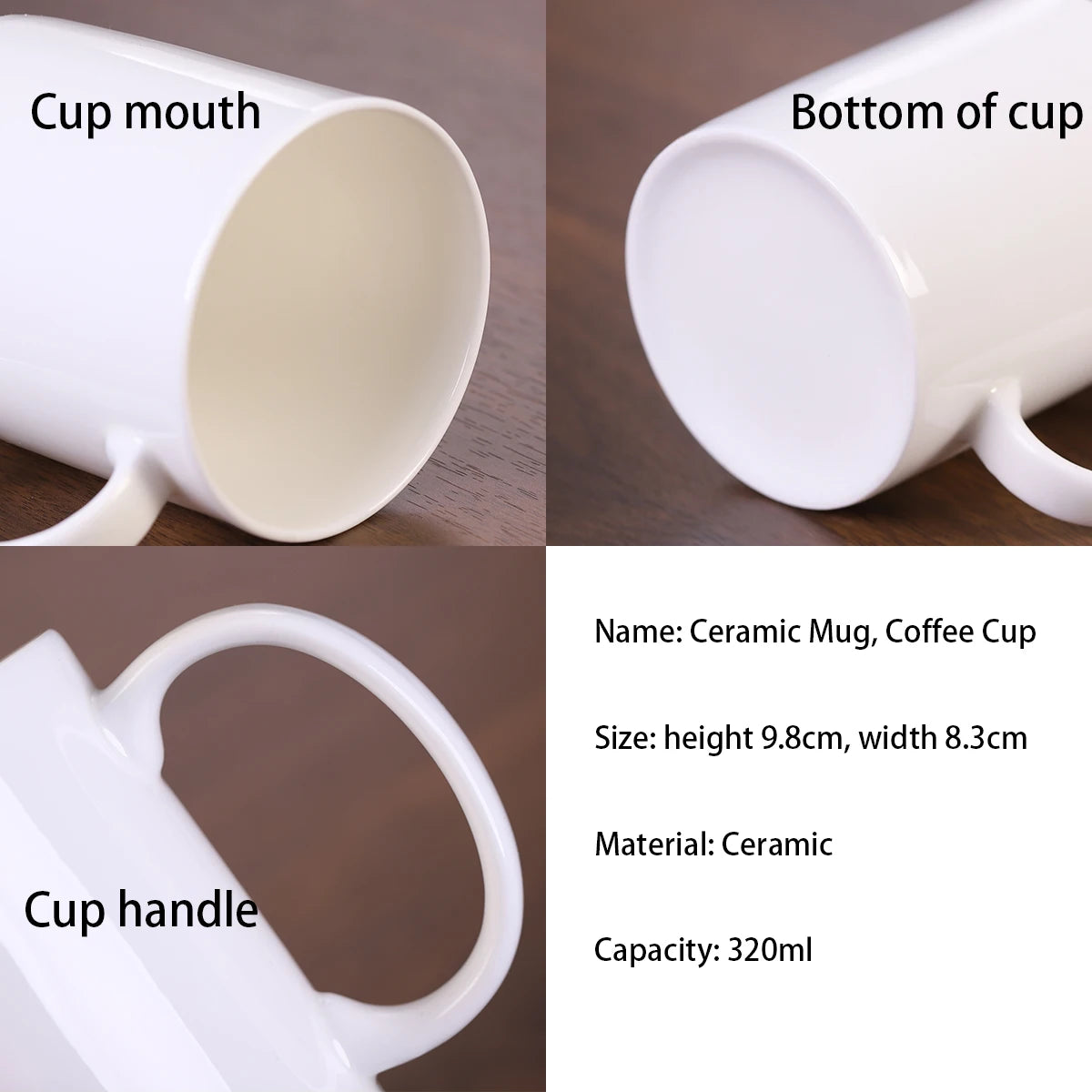 Taza de cerámica con diseño floral de mariposas: elegante taza de café blanca con diseño de mariposas rosas y flores de cerezo, apta para microondas y reutilizable.