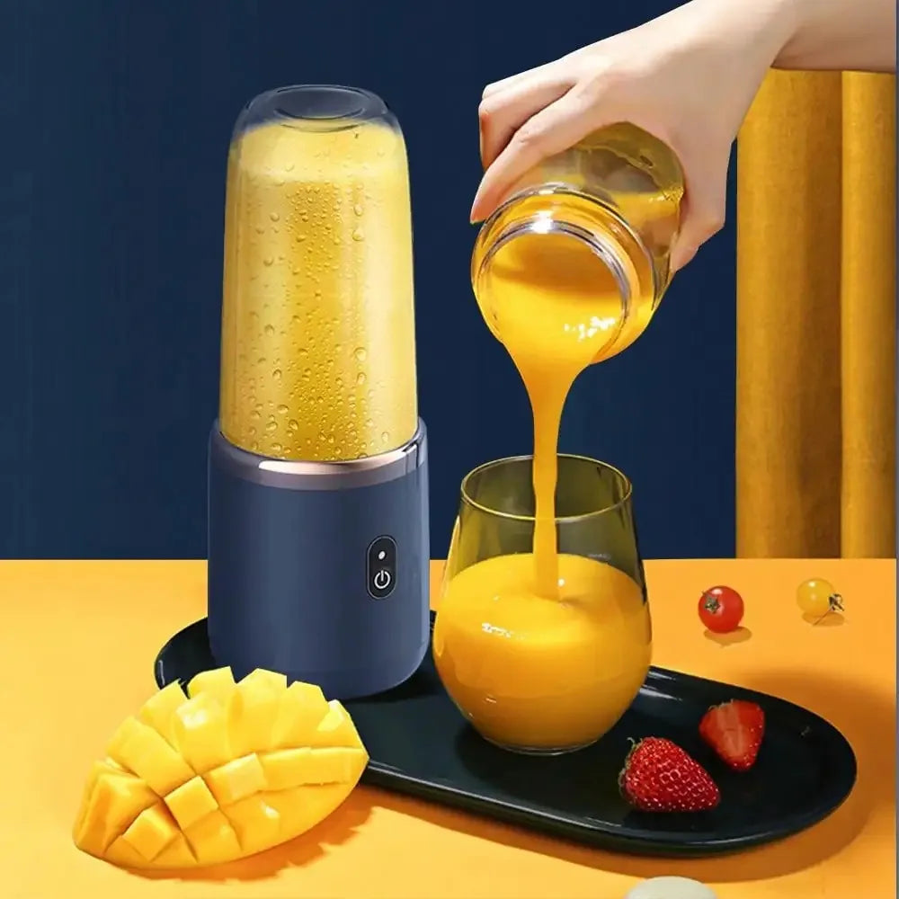 Licuadora y exprimidor portátil recargable de 380 ml, máquina personal para batidos y triturador de hielo para zumos, licuadora portátil de viaje.