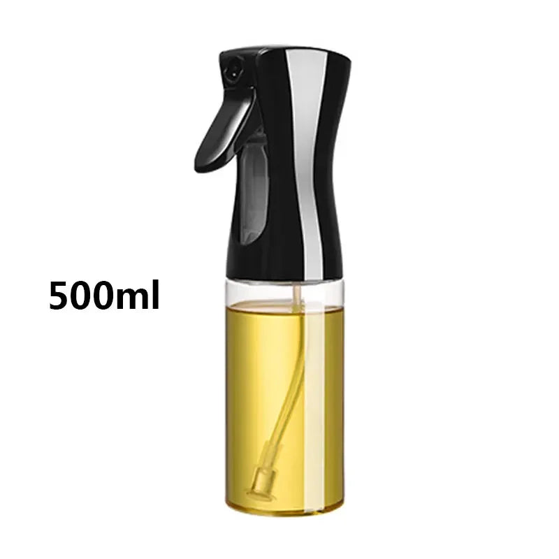 Botella pulverizadora de aceite de 200/300/500 ml para barbacoa, cocina, aceite de oliva, pulverizador de aceite de plástico para hornear, botella vacía, botella de vinagre o pincel de aceite