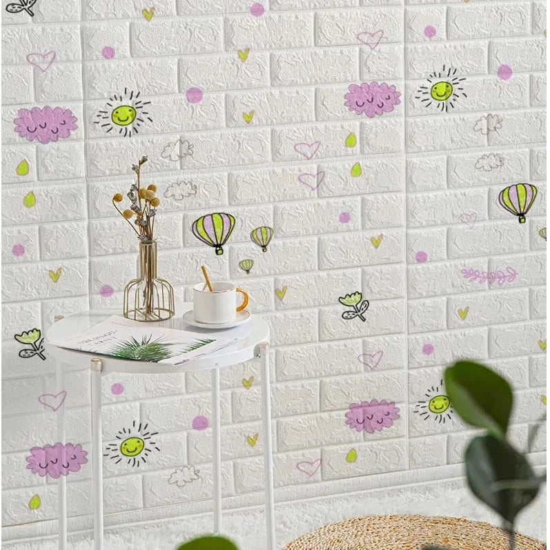 Papel pintado autoadhesivo 3D de 70 cm x 1/5/10 m, continuo, impermeable, con diseño de ladrillo. Ideal para sala de estar, dormitorio, habitación infantil y decoración del hogar.