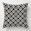 Funda de almohada de lino con estampado geométrico en blanco y negro para sofá o sofá. Decoración para el hogar. Se puede personalizar para ti. Tamaños disponibles: 40x40, 45x45, 50x50 y 60x60.