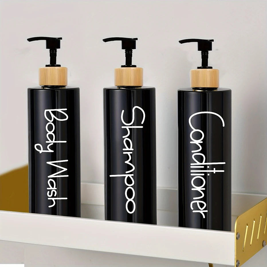 3 dispensadores de jabón para baño, reutilizables, con bomba manual, para gel de ducha y champú.