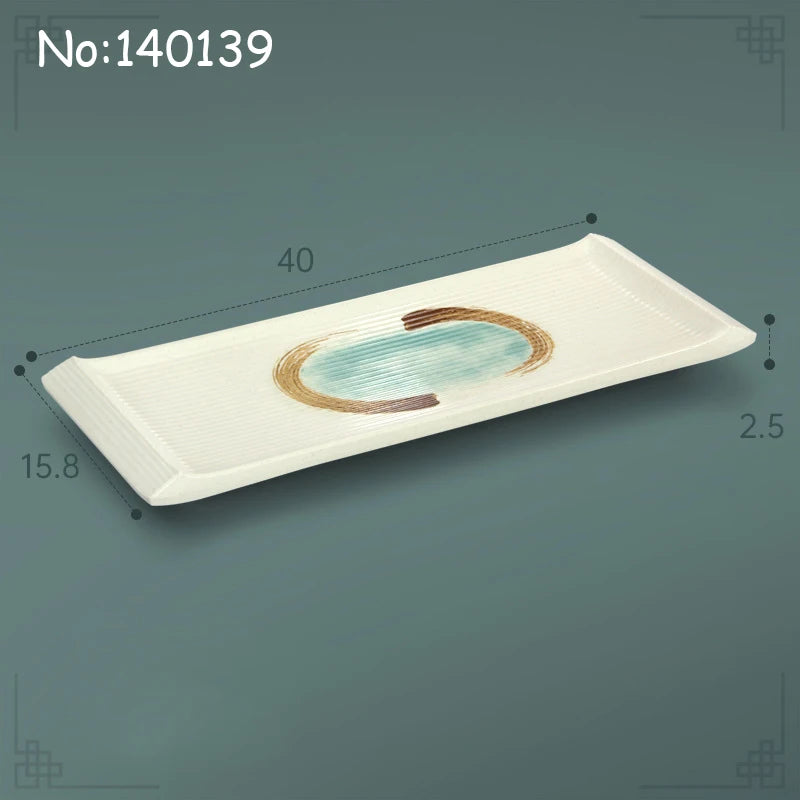 Juego de platos planos de melamina, bandeja comercial para comida rápida, plato plano para sushi y filete de restaurante, estilo palacio, vajilla irrompible