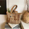 Bolso de paja tejido de gran capacidad estilo francés para mujer, nuevo bolso de hombro para vacaciones en la playa, bolso de mano informal para el día a día.