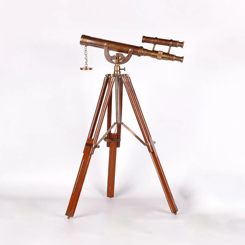 Telescopio de cobre puro, decoración de estilo europeo, americano y francés, decoración clásica suave para villas, oficinas y salas de exposición.