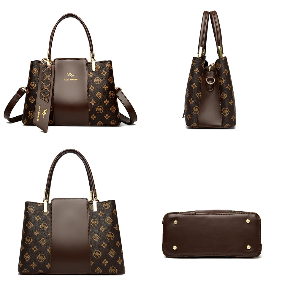 Bolso de mano de lujo con estampado de moda, gran capacidad, piel suave, bolso bandolera para mujer, bolso de hombro/bandolera, bolso de mano de diseño para mujer, bolso de mano informal.