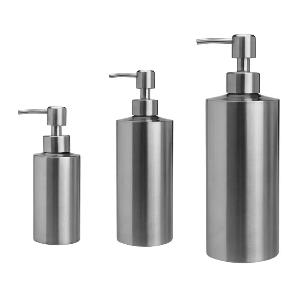 Dispensador de jabón líquido, botella para gel, acero inoxidable 304, plata, oro rosa, bomba para loción, jabón de manos, dispensador para cocina y baño.