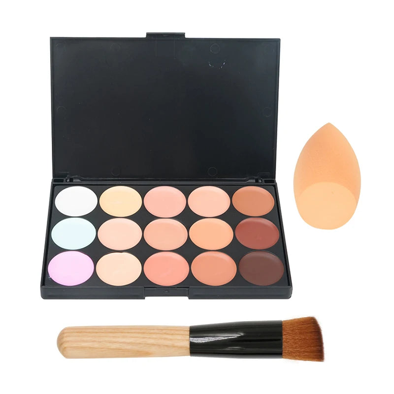 Paleta de contorno en crema de camuflaje con 15 colores para maquillaje profesional