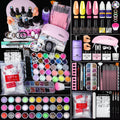 Set de polvos acrílicos y herramientas de manicura LIMEGIRL. Kit de polvos acrílicos multicolor de moda para extensiones de uñas y sutiles toques de brillo.
