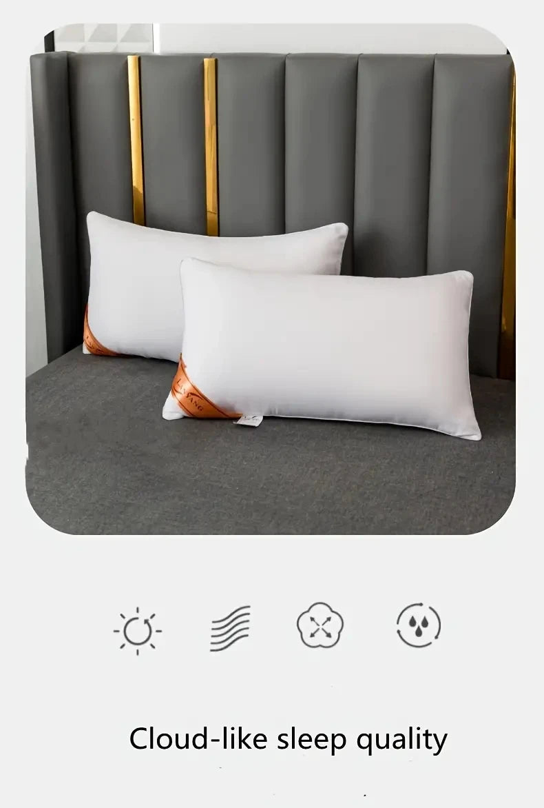 1 almohada blanca de rebote, color liso, suave y cómoda para dormitorio, cama, hotel de 5 estrellas, hogar, individual, para adulto.