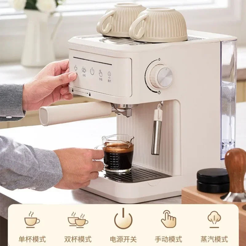 Cafetera eléctrica profesional italiana para espresso, cafetera italiana semi italiana para capuchino, espumador de leche, máquinas de café de 20 bares.