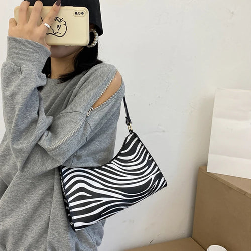 Bolso de mano de lujo para mujer con estampado de cebra, de piel sintética, sencillo, para llevar debajo del brazo, bolso de hombro, bolso de mano, bolso de diario, cartera, monedero
