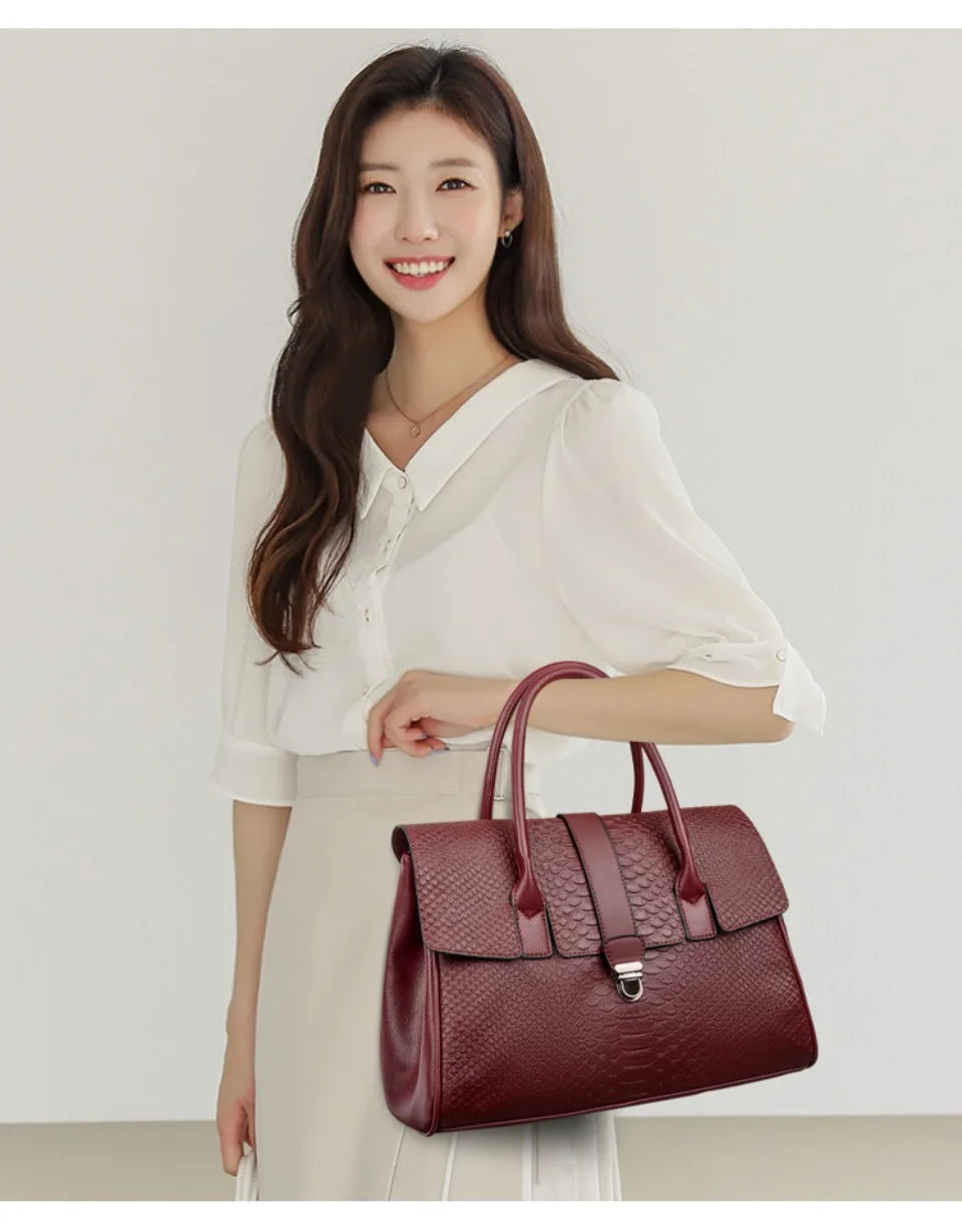 Bolso grande de alta calidad con estampado de serpiente, bolsos de piel, bolso de hombro para mujer, bolso de compras para mujer, bolso de mano informal de moda, bolso de mano Sac