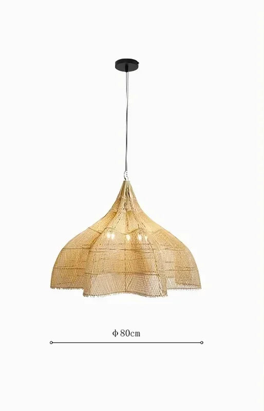 Lámpara de techo moderna de ratán japonés JOYINLED, hecha a mano, para sala de estar, restaurante, cocina o comedor.