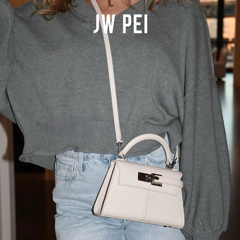 Bolso trapezoidal JW PEI, nuevo estilo, piel auténtica, bolso de mujer, alta gama, versátil, bandolera, a la moda, estilo exclusivo.