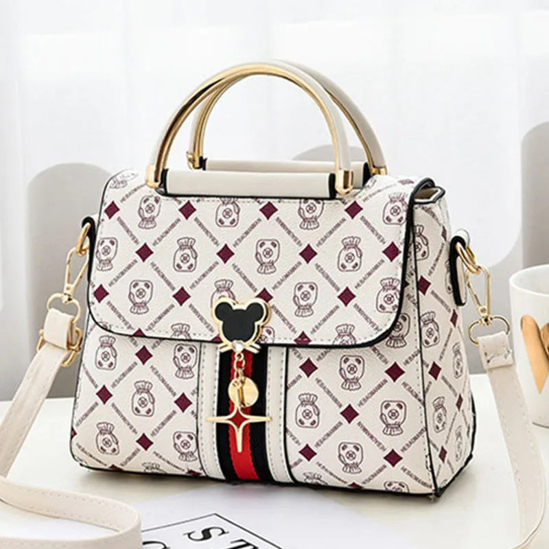 Bolso de hombro nuevo para mujer, bolso tote de lujo de diseñador, bolsos de mano de cuero con monograma estampado, bolso de hombro individual.