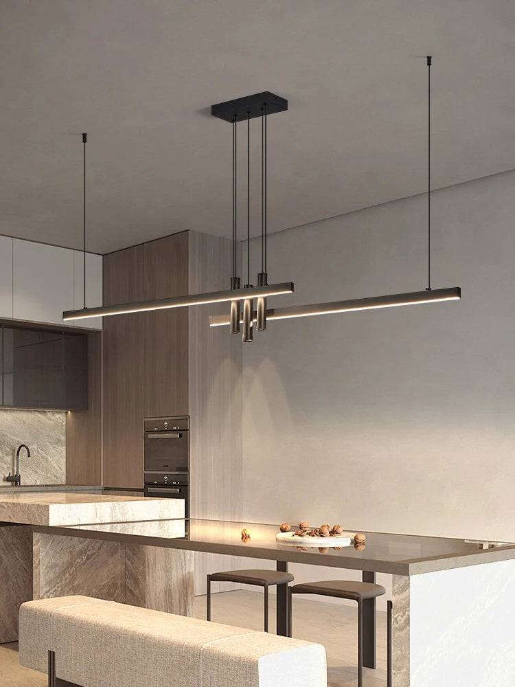 Lámparas LED de diseño modernas y creativas para barras de bar, lámparas colgantes para mesas de comedor y cocinas, con función de memoria.