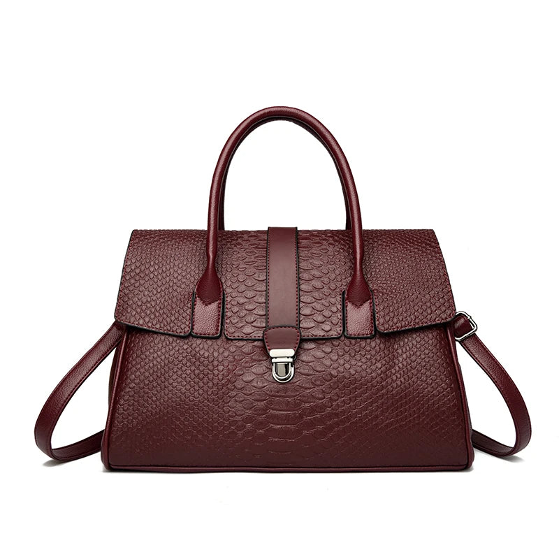 Bolso grande de alta calidad con estampado de serpiente, bolsos de piel, bolso de hombro para mujer, bolso de compras para mujer, bolso de mano informal de moda, bolso de mano Sac