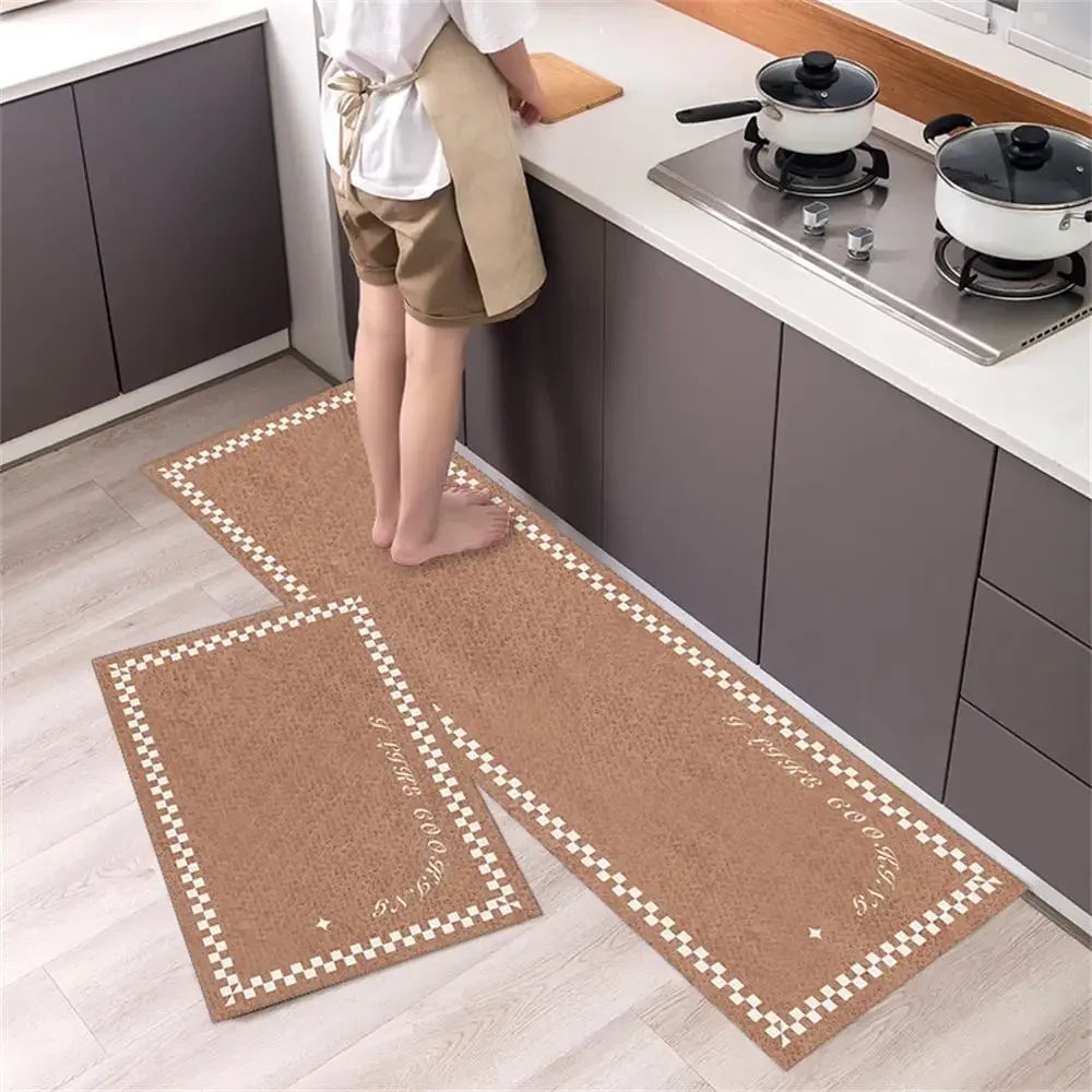 Alfombra para el suelo de la cocina, el dormitorio, la sala de estar, la mesita de noche, el pasillo, la alfombra suave lavable, antideslizante, el felpudo de entrada del baño.