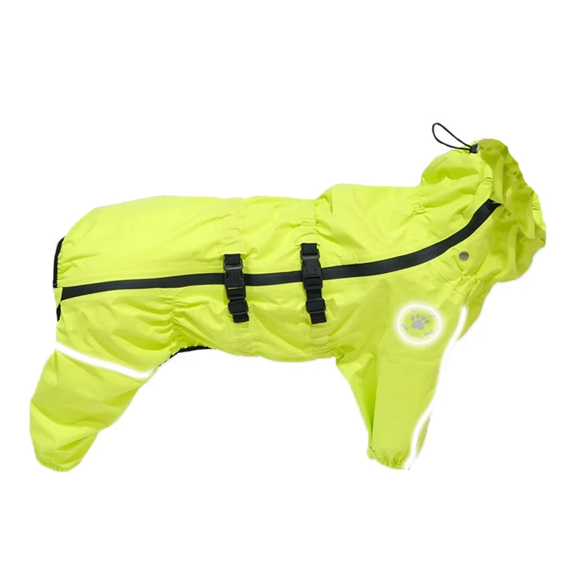 Chaqueta impermeable para perros, abrigo reflectante para la lluvia, monos y enterizos rojos para perros, impermeable de otoño e invierno para perros grandes.