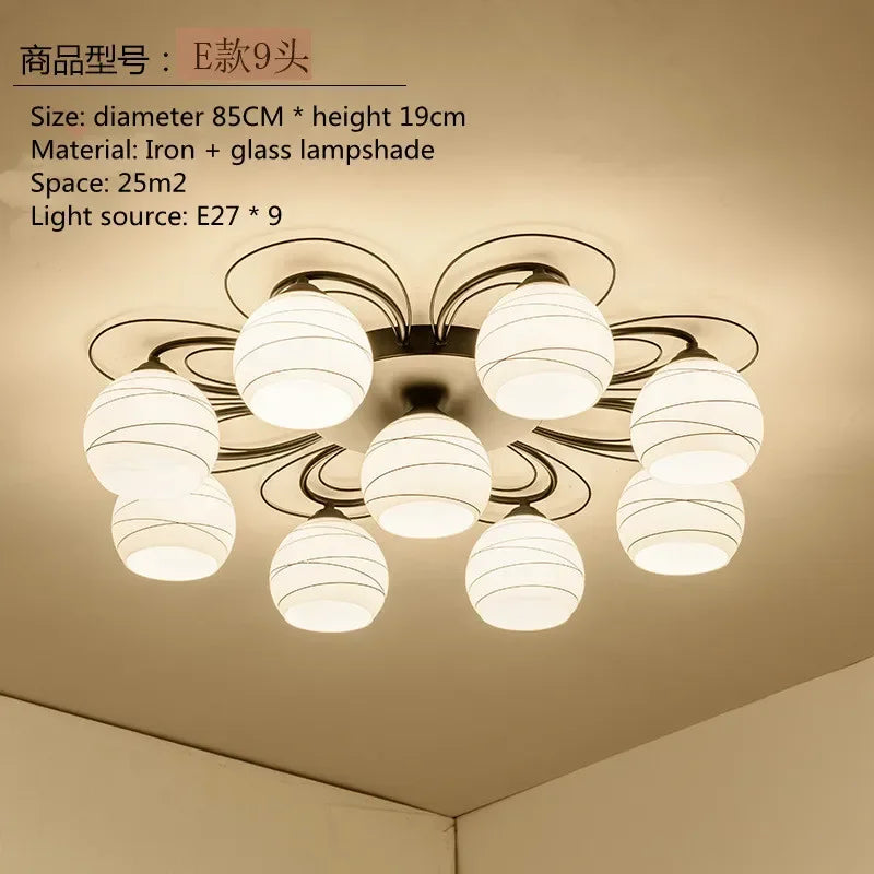 Lámpara de techo LED para sala de estar, dormitorio, restaurante, lámpara de araña, hotel americano, estudio, pasillo