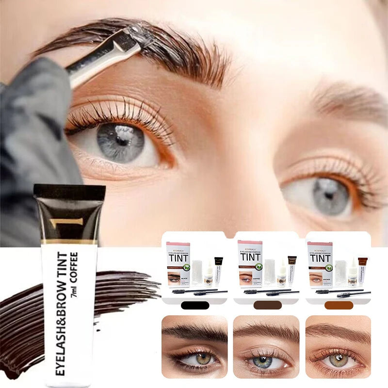 Kit 2 en 1 para teñir pestañas y cejas, herramienta de maquillaje profesional para colorear cejas y pestañas, ideal para uso diario.