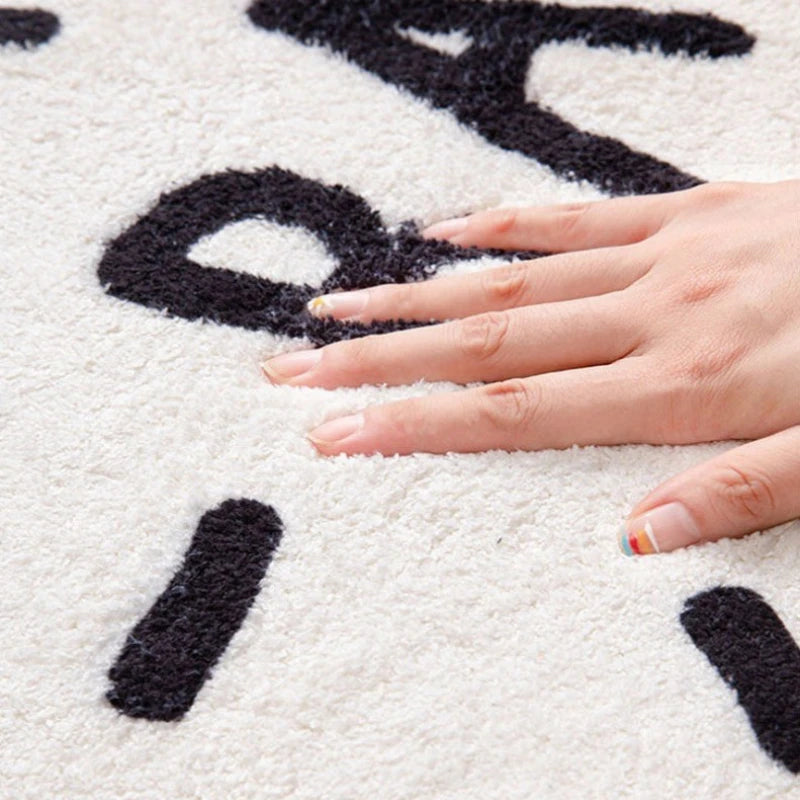 Alfombra de felpa de estilo nórdico para sala de estar, con diseño de arte abstracto, ideal para dormitorio. Alfombra suave de líneas sencillas y gruesa para el hogar.