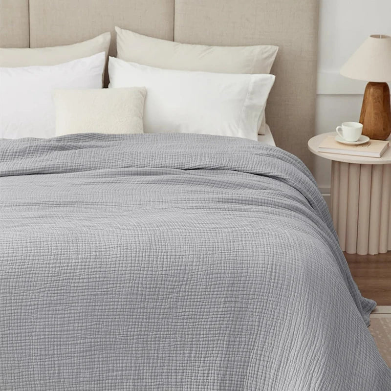 Manta Battilo 100% algodón muselina para sofá, 6 capas, transpirable, ligera, estilo bohemio, ideal para sofá cama, mantas grandes de verano.