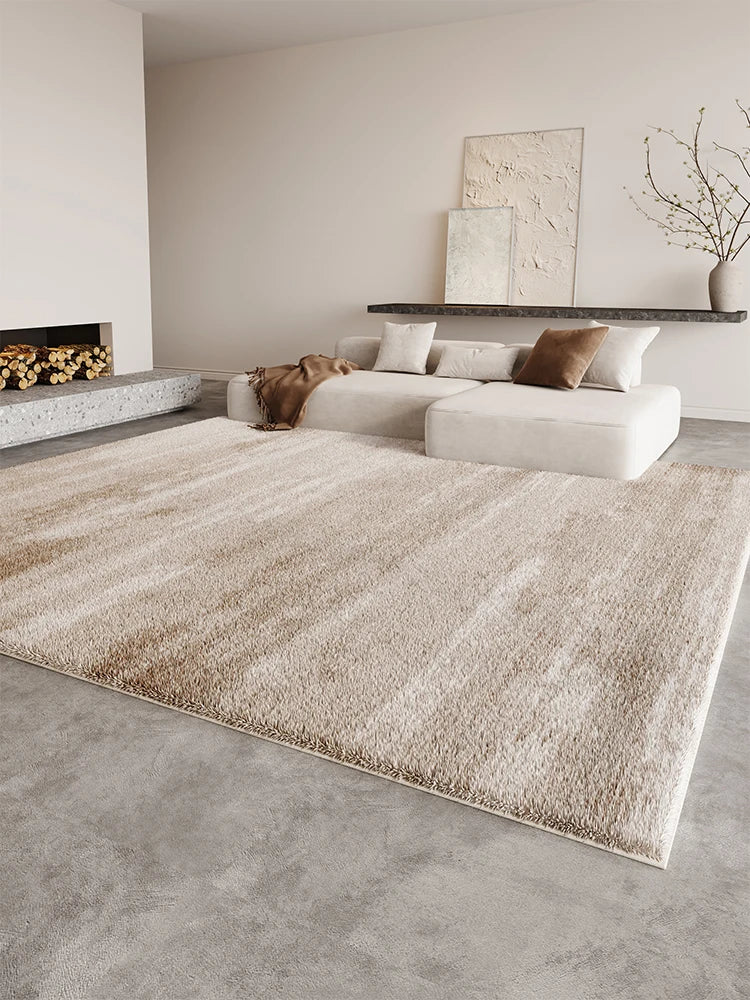 Alfombra de aseo suave y mullida, estilo crema, para sala de estar, alfombra grande para dormitorio, alfombra de suelo gruesa y afelpada.