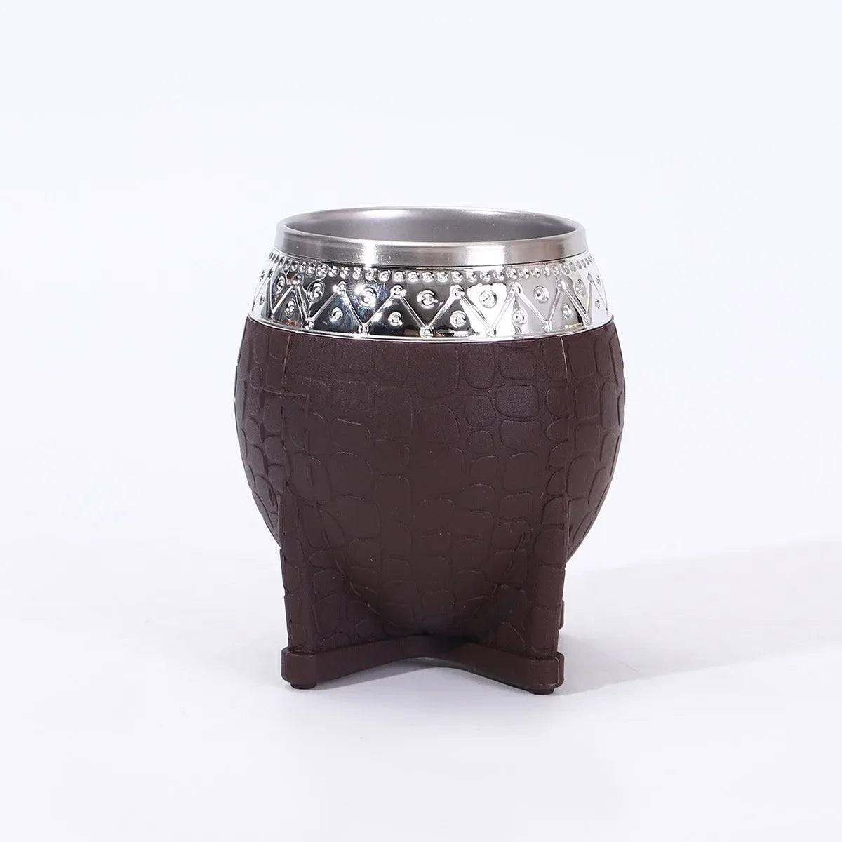 Mate aluminio con textura de cuero