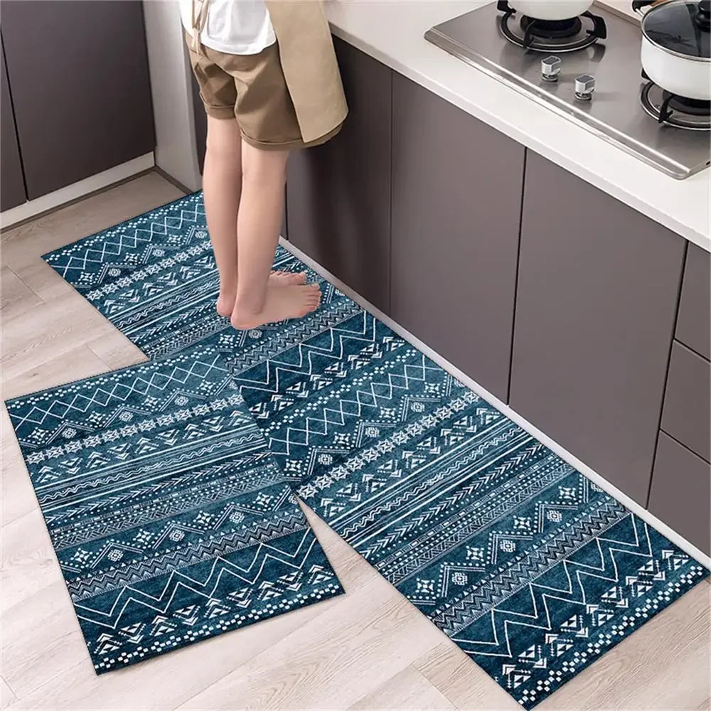 Alfombra para el suelo de la cocina, el dormitorio, la sala de estar, la mesita de noche, el pasillo, la alfombra suave lavable, antideslizante, el felpudo de entrada del baño.