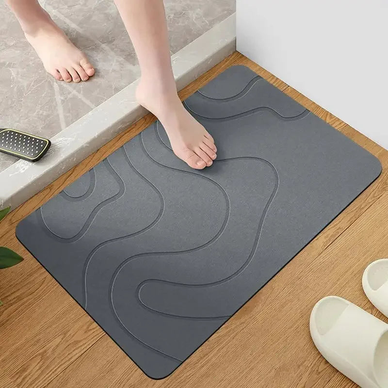 Alfombra de baño de piedra de diatomita, alfombra antideslizante para puerta de inodoro, alfombras de entrada