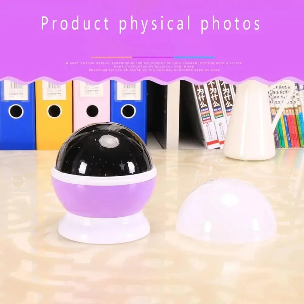 LED Starry Night Light Auto Rotating Pattern 500mAH Lithium Battery Starry Night Projection Light for Bedroom Decoration
