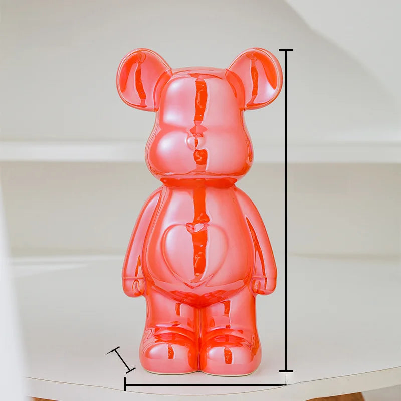 17/27/cm Oso estético Ladrillo Estatua de cerámica Oso de peluche decoración figura de acción Esculturas Adorno para habitación Decoración del hogar Manualidades