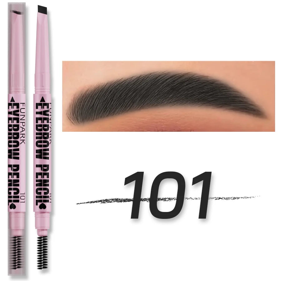 Lápiz de cejas 2 en 1, maquillaje profesional para mujer, 5 colores, resistente al agua, pincel para tatuaje de cejas, larga duración.