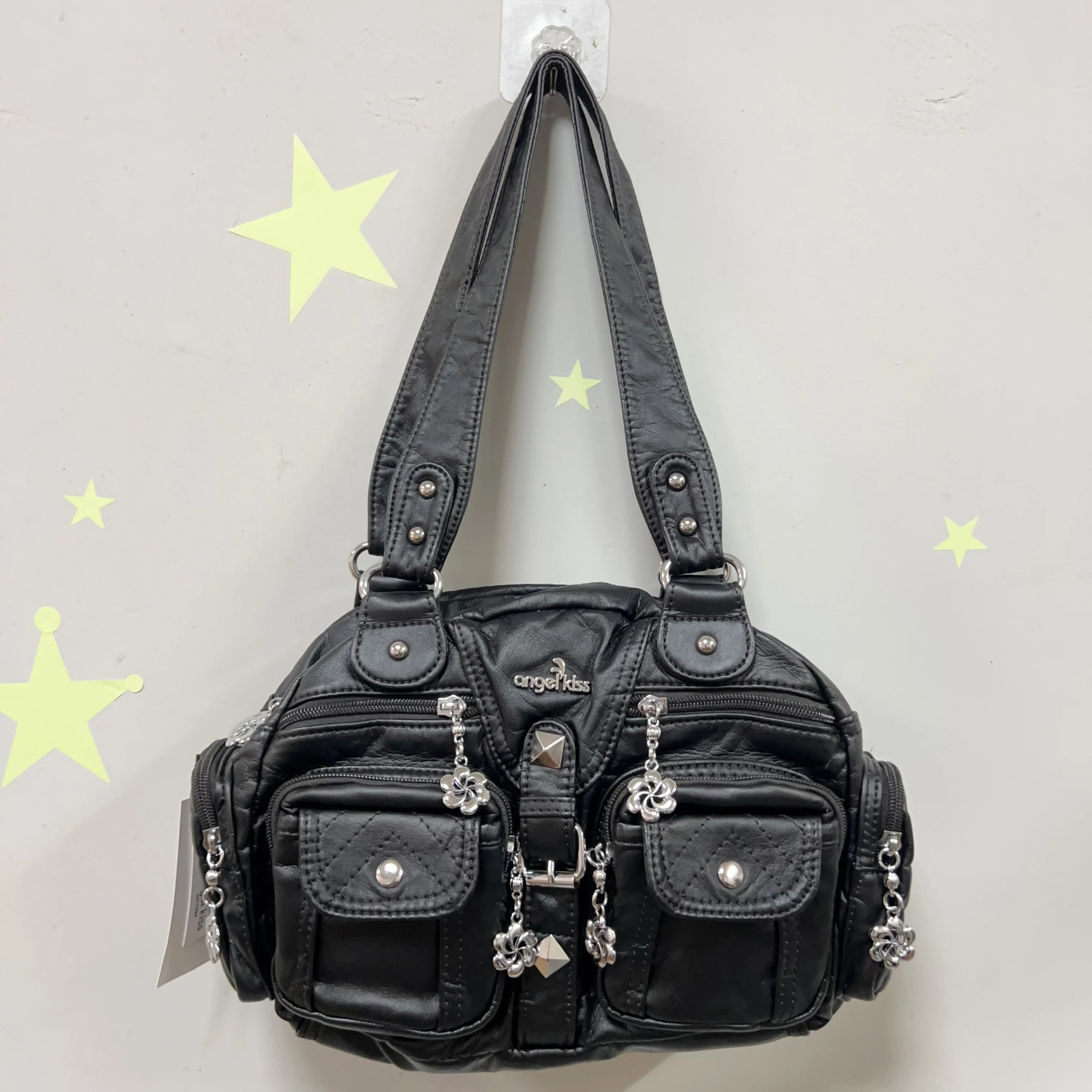 Bolsos de mano Angel Kiss para mujer, bolso tipo cartera con asa superior, bolso de hombro de PU, paquete de empanadillas, regalos, bolsos de hombro, bolso para teléfono y dinero