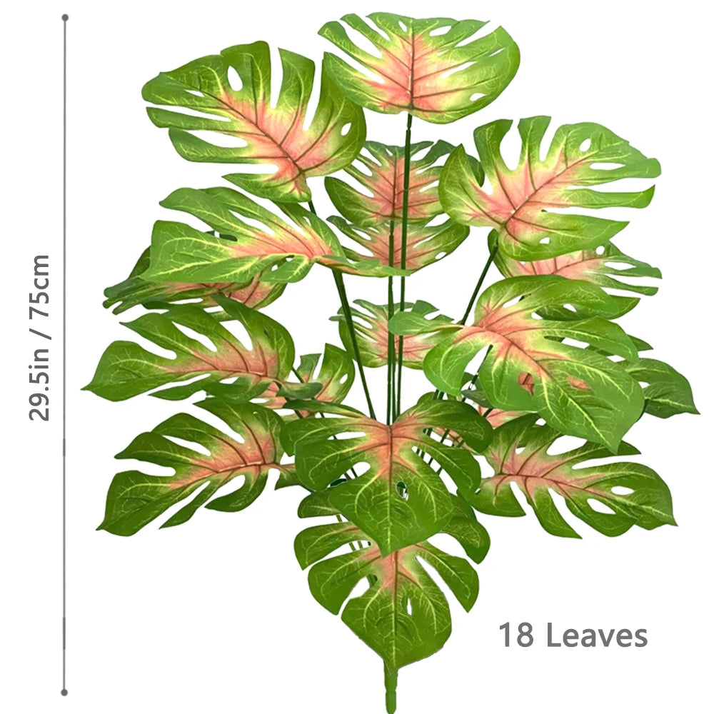 Planta Monstera artificial de 52-104 cm (40,94 pulgadas), palmera falsa de plástico con hojas verdes, ideal para la decoración del hogar, jardín, habitación u oficina.