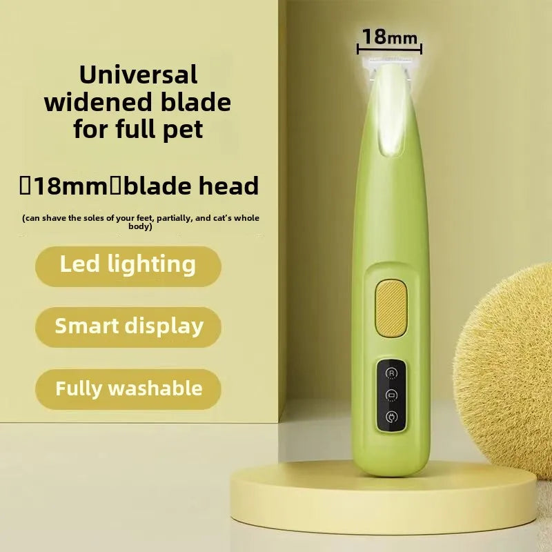 Nueva recortadora de patas para perros con luz LED, totalmente impermeable, recortadora de pelo para mascotas con pantalla LED, cortapelos para perros para aseo, cuchilla ancha de 18 mm.