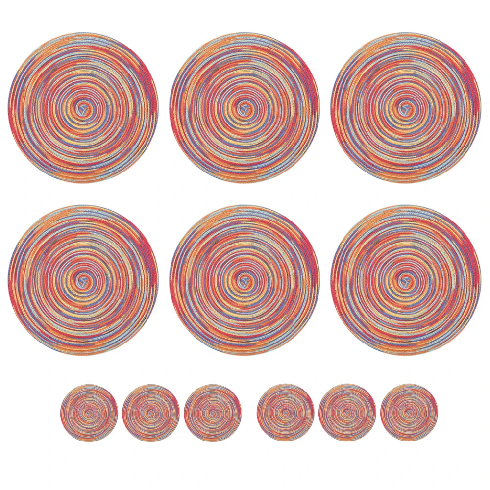 12 manteles individuales redondos trenzados lavables, antideslizantes, para mesa, vajilla, cuencos, decoración para el hogar y la cocina, posavasos.