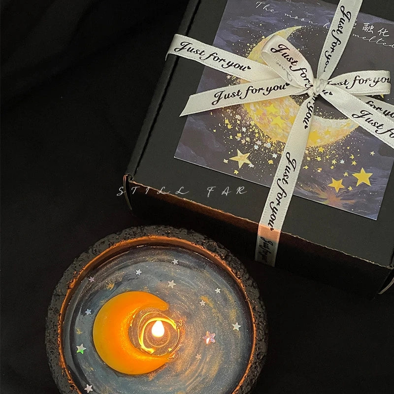 Vela aromática Melting Moon, vertida a mano en cera de soja, estética para el hogar, centro de mesa romántico para ella, regalo de cumpleaños o aniversario.