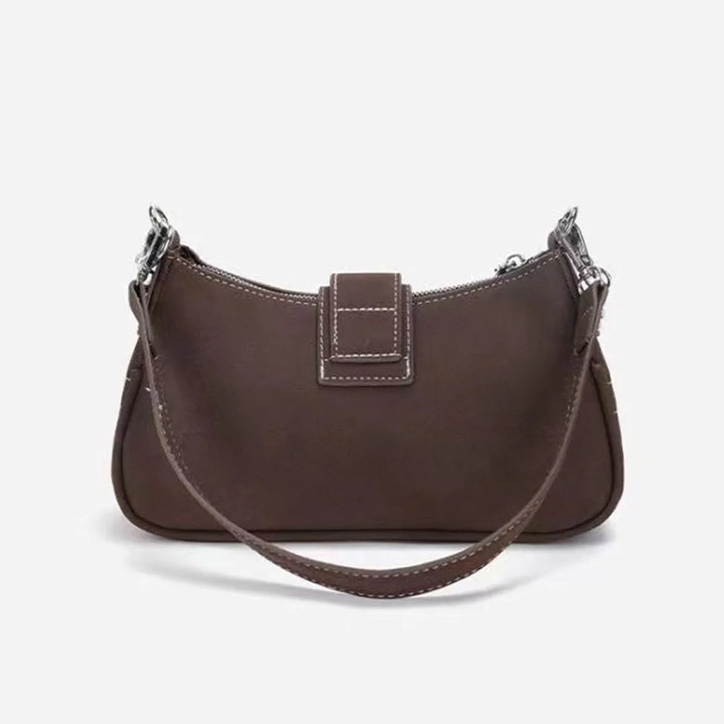 Bolso retro esmerilado para llevar debajo del brazo, nuevo bolso baguette minimalista para mujer, bolso pequeño bandolera de un solo hombro, moderno y versátil.