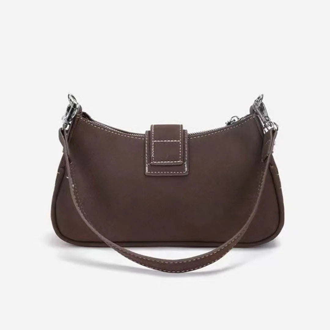 Bolso retro esmerilado para llevar debajo del brazo, nuevo bolso baguette minimalista para mujer, bolso pequeño bandolera de un solo hombro, moderno y versátil.