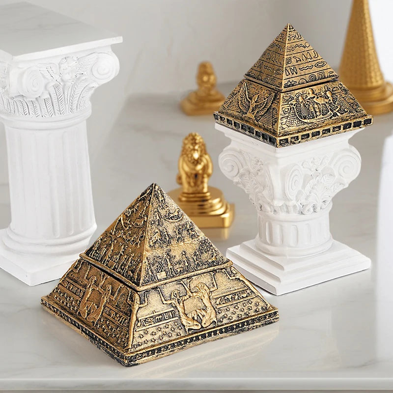 Adorno de pirámide del antiguo Egipto, artesanal, de resina, con soporte desmontable para velas de aromaterapia, faraón momia, recuerdo de viaje misterioso.